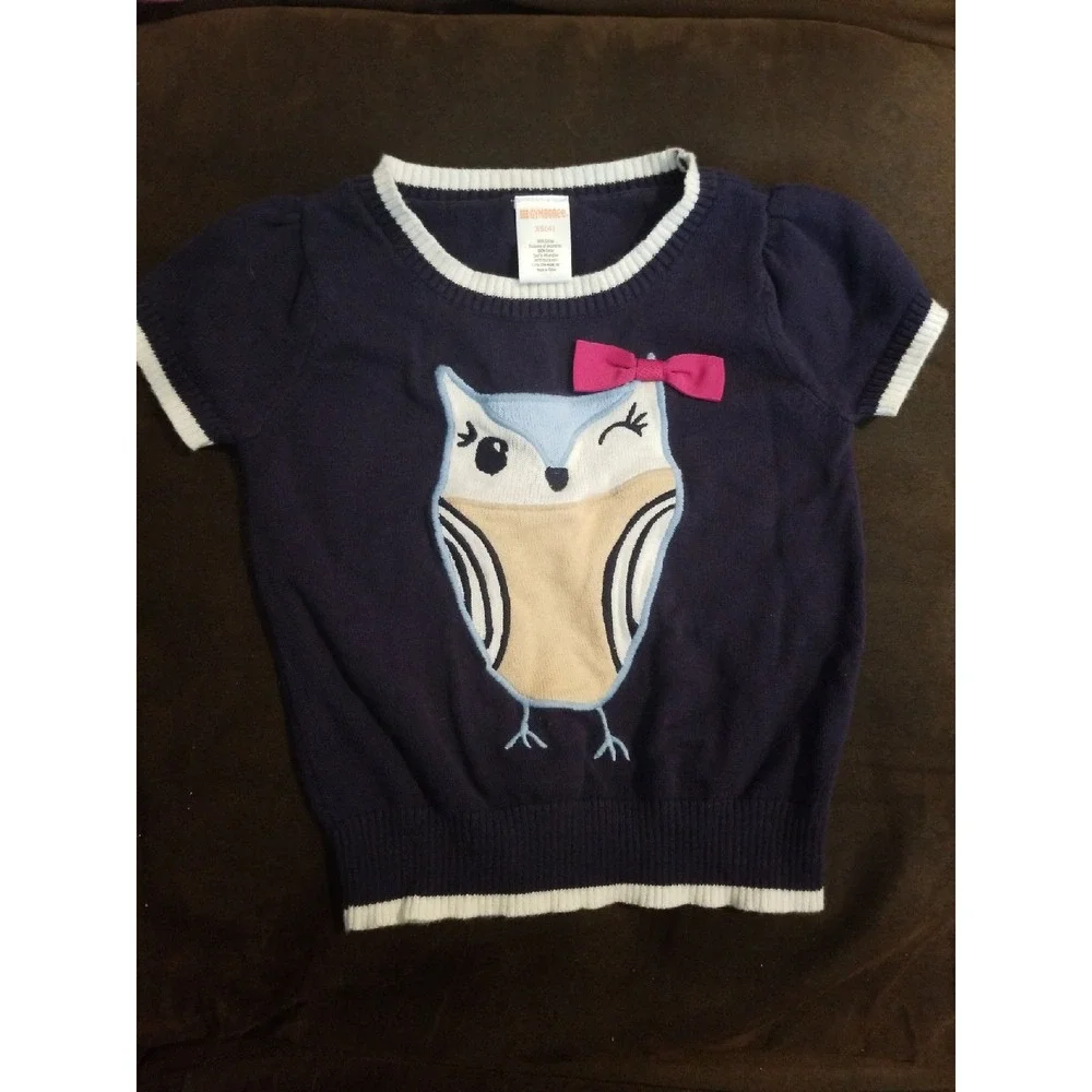 Gymboree charm class owl sweater xs‎ 4